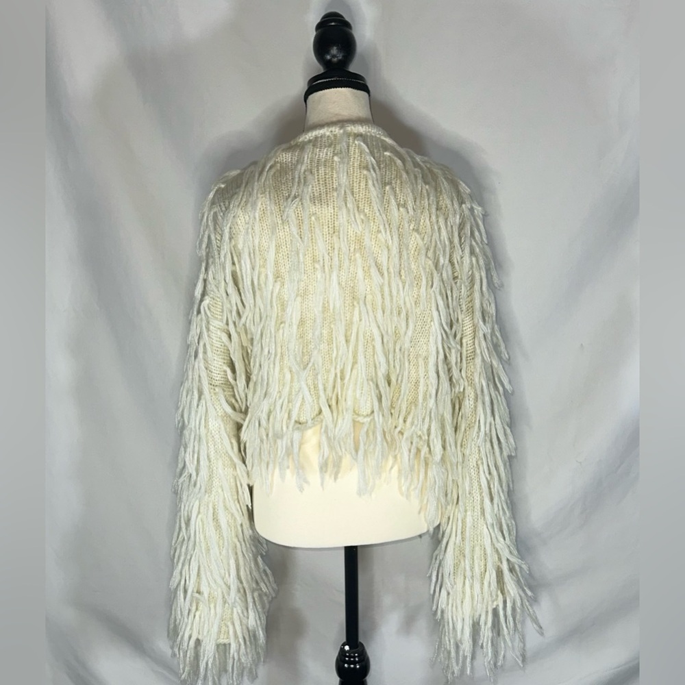 Spell And The Gypsy Collective NWT Cream Fringe Mohair Cardigan OS - Picture 7 of 15